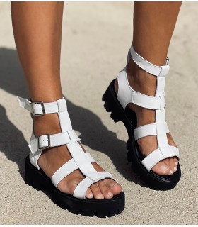 White Romane Sandals