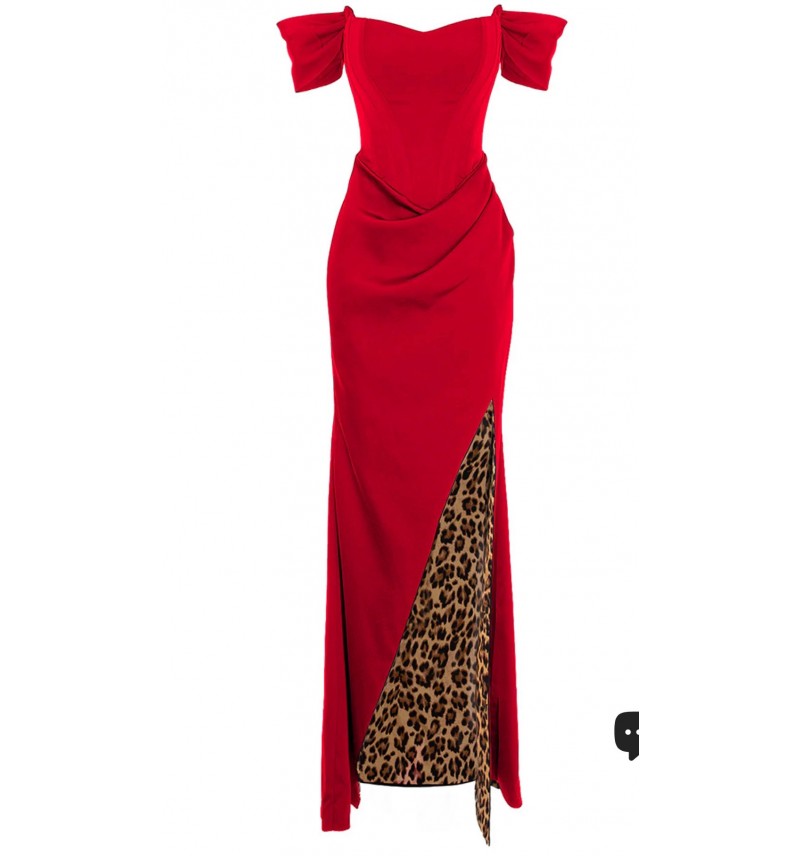 Rochie Victorian Swag Red - rochie lungă de seară cu corset