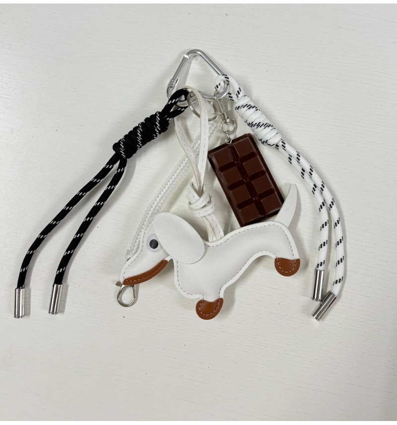 Breloc White Dog Keychain