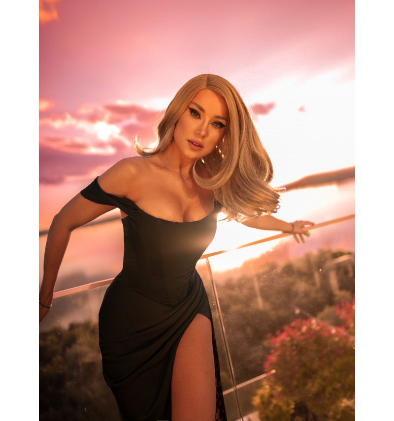 Rochie Victorian Swag Black - rochie lungă de seară cu corset