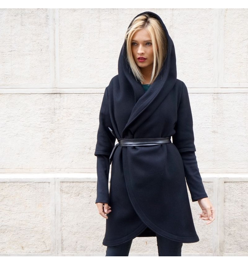Black Hoodie Coat