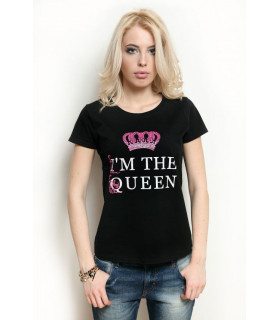 &quot I'm the queen &quot T-shirt Black