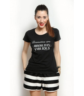 Tricou "Brunettes are Absolutely Fabulous" Black