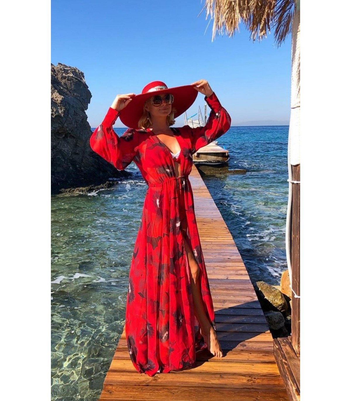 Red Poppies Beach Dress