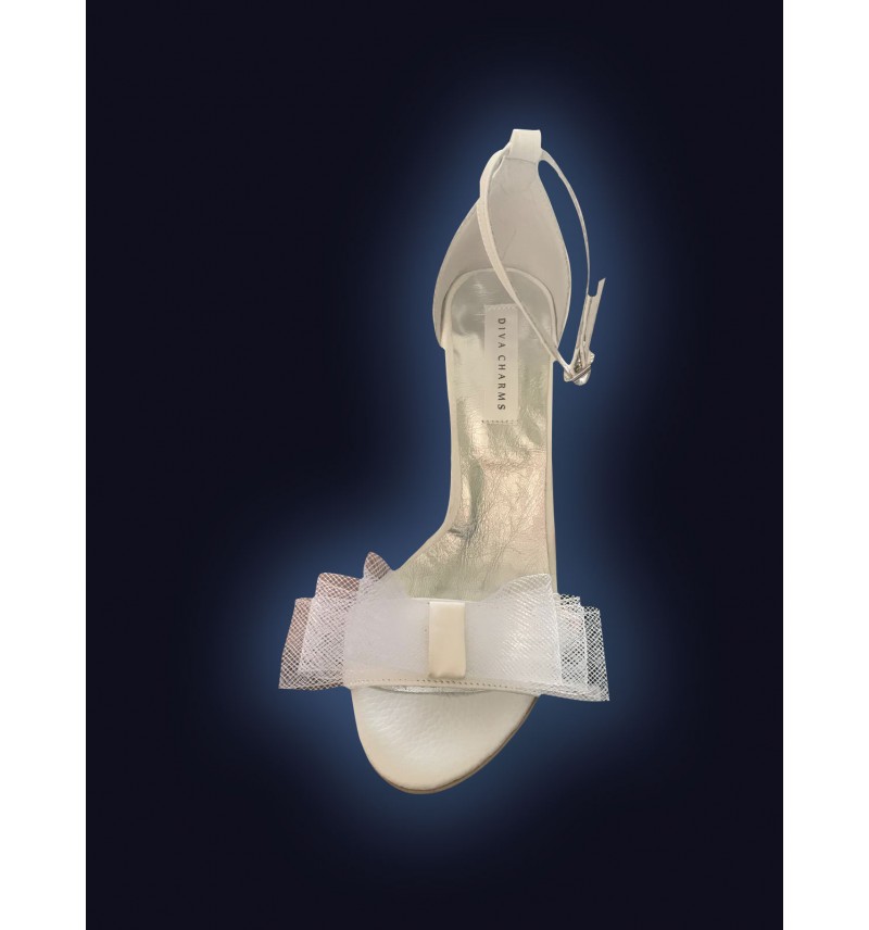 sandale albe din piele naturala