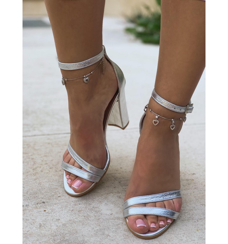 SIlver Heart Sandals