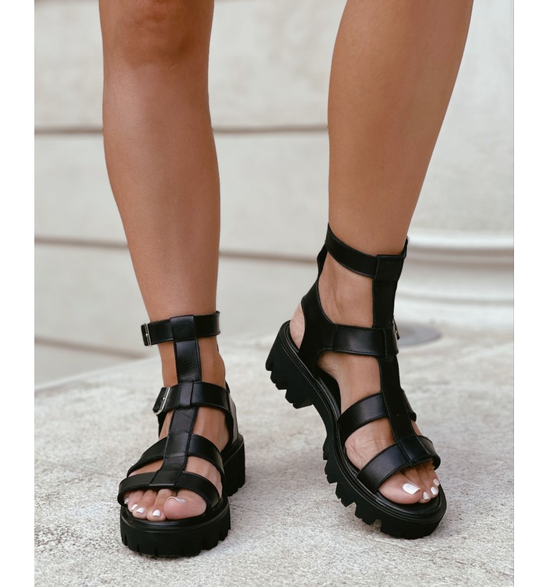 Black Roman Sandals